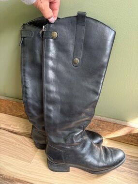 Sam Edelman Black Leather Over-the-Knee Riding Boots